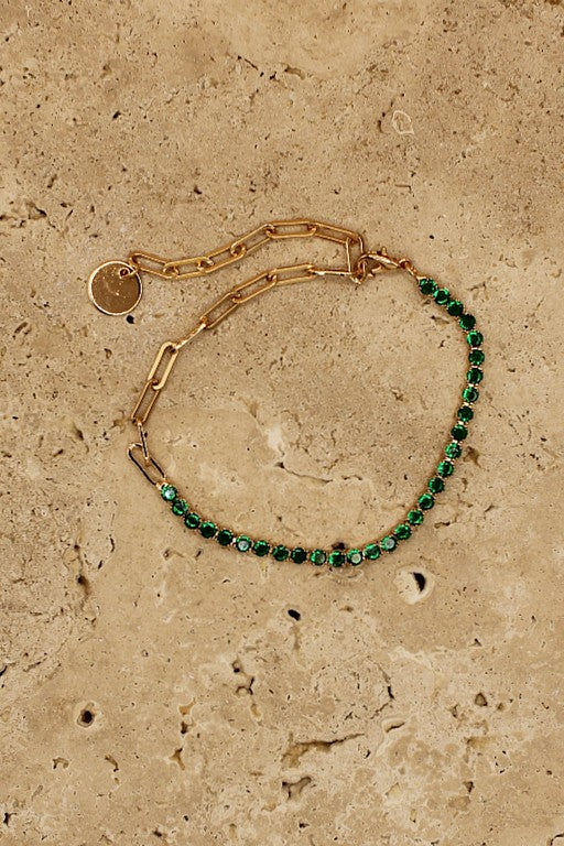 Francesca Bracelets - Emerald / Gold