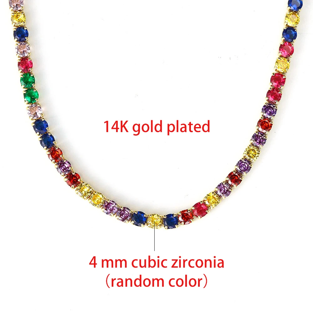 Tennis Choker Necklaces Women HipHop Iced Out AAA+ Cubic Zirconia Gold Color Crystal Chain Female Jewelry on The Neck OHN099