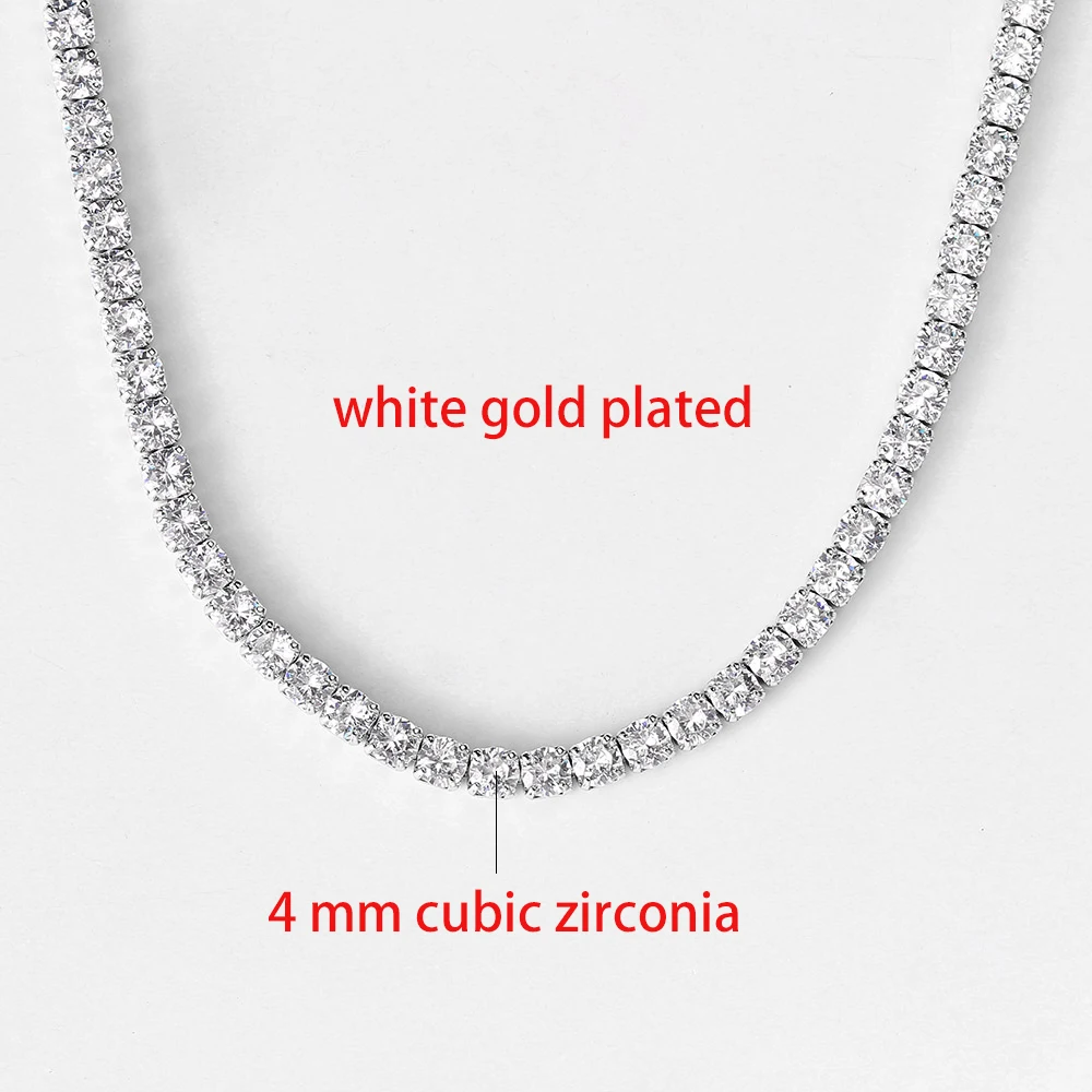 Tennis Choker Necklaces Women HipHop Iced Out AAA+ Cubic Zirconia Gold Color Crystal Chain Female Jewelry on The Neck OHN099